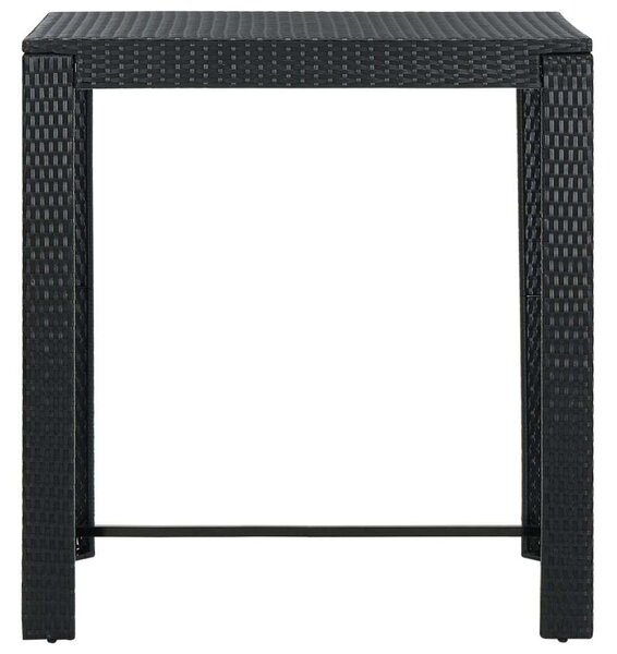 Fekete polyrattan kerti bárasztal 100 x 60,5 x 110,5 cm