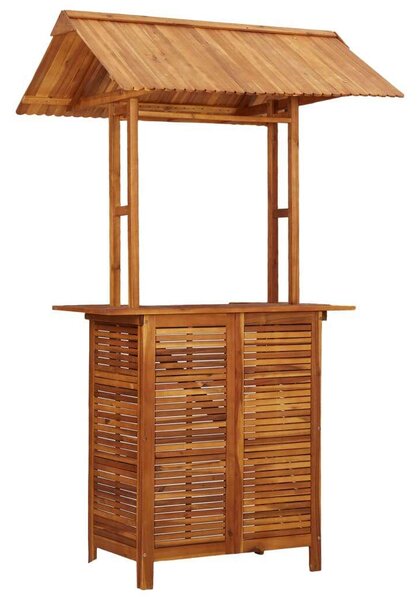 Tömör akácfa kültéri bárasztal tetővel 122 x 106 x 217 cm