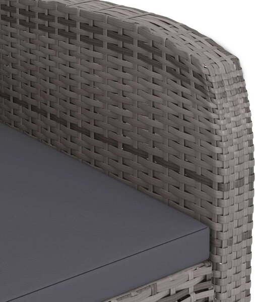 VidaXL Kültéri Étkezőszett - Polyrattan - 7 részes - Szürke
