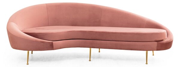 Dizajnová 3-miestna sedačka Zeena 255 cm ružová - ľavá