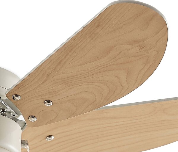 Lindby mennyezeti ventilátor Minja, fehér, fa, Fehér / opál, Nappali / Étkező, fém, Modern