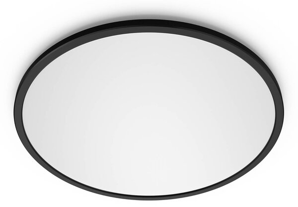 Philips LED SuperSlim 2 darabos szett, fekete, IP44, Ø 25 cm, 2700 K, dimmelhető, Fekete, Dolgozószoba / Iroda, Műanyag, Modern