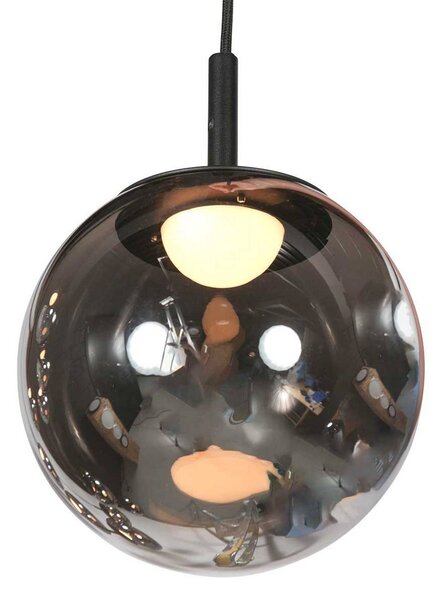 Steinhauer LED lógó világítás Bollique, 12 izzós. kerek, fekete, üveg, dimmelhető, Alu / szürke / cink, Nappali / Étkező, Üveg