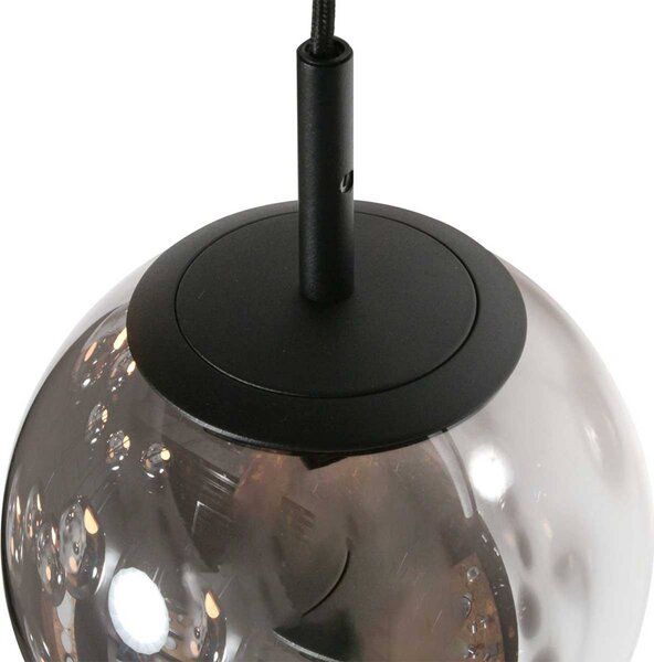 Steinhauer LED lógó világítás Bollique, 12 izzós. kerek, fekete, üveg, dimmelhető, Alu / szürke / cink, Nappali / Étkező, Üveg
