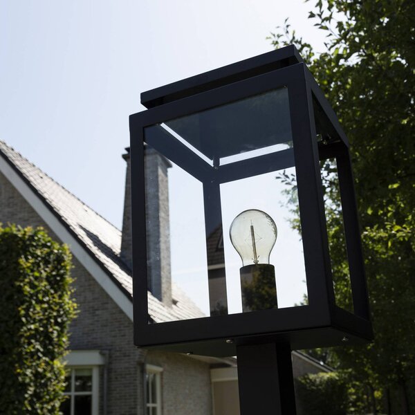 K.S. Verlichting Talapzatlámpa de Vecht, fekete, IP44, Fekete, Rozsdamentes acél, Modern