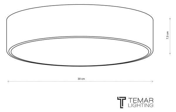 TEMAR LIGHTING Cleo 300 mennyezeti lámpa, fehér, érzékelő, IP54, Ø 30 cm, fém, Fehér / opál, Folyosó, fém, Modern