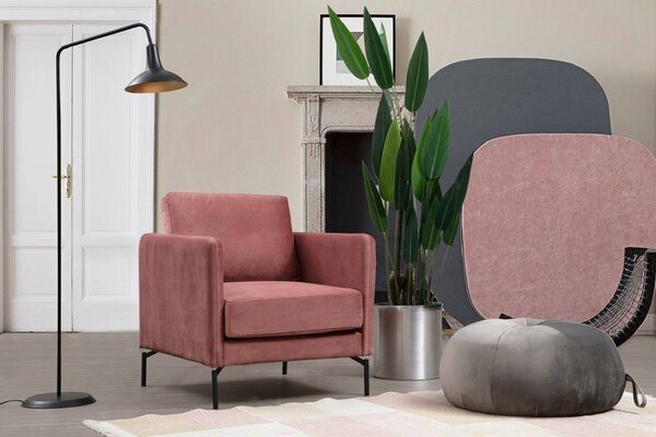 Design fotel Laisha rózsaszín