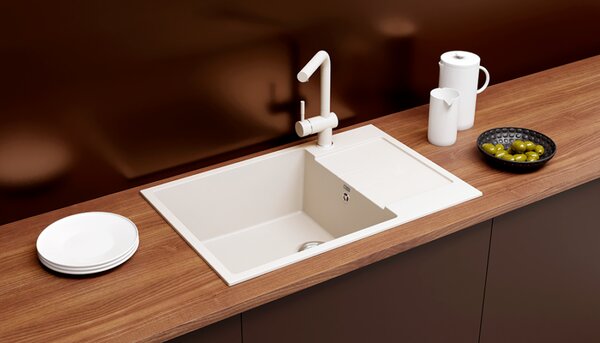 Ulgran U-602-328 Gránit Design Mosogatótálca - Csepegtetőtálcás, Bézs