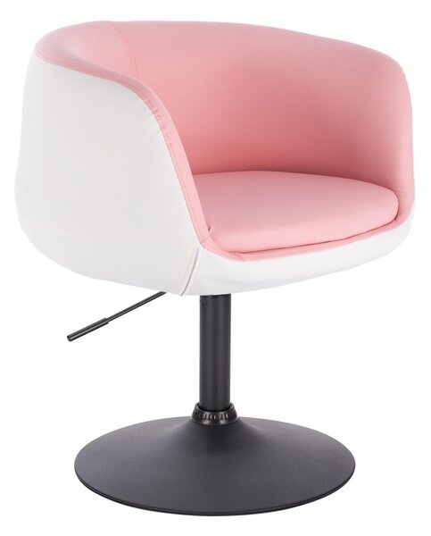 HC333N Rózsaszín-Fehér modern szék fekete lábbal