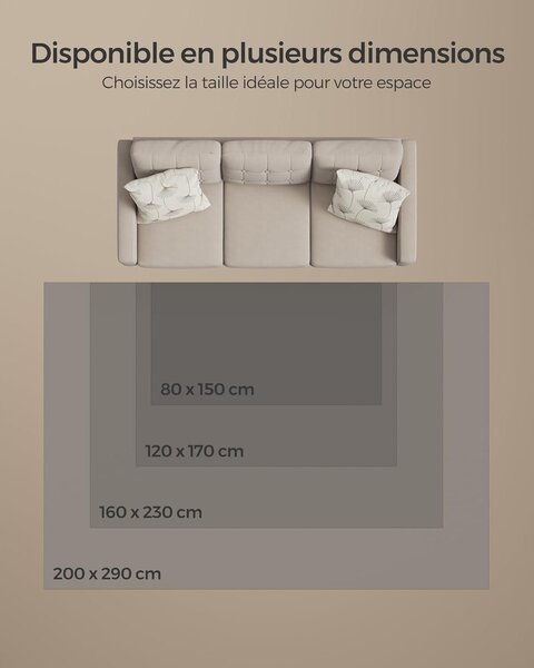 Csúszásmentes szőnyeg, szőnyeg mosógépben mosható 160 x 230 cm, szürke
