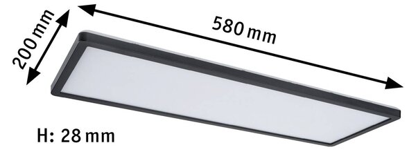 Paulmann Atria Shine Panel 3-step fekete 830 58x20, dimmelhető, Fekete, Nappali / Étkező, Műanyag, Modern