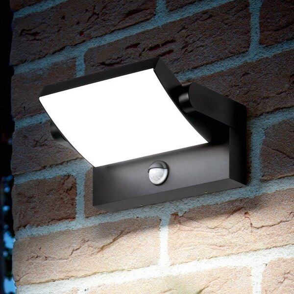 IDEAL LUX Ideal Lux LED kültéri fali világítás Swipe Sensor, antracit, IP54, Fekete, fém, Modern