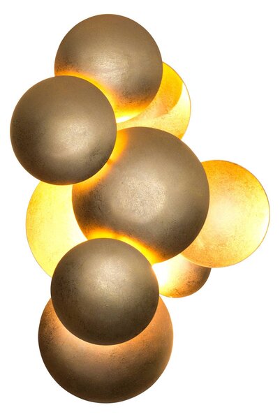 Holländer BOLLADARIA LED fali lámpa, arany, 42 x 27 cm, fém, dimmelhető fényerő,, Sárgaréz / arany, Nappali / Étkező, fém, Dizájn