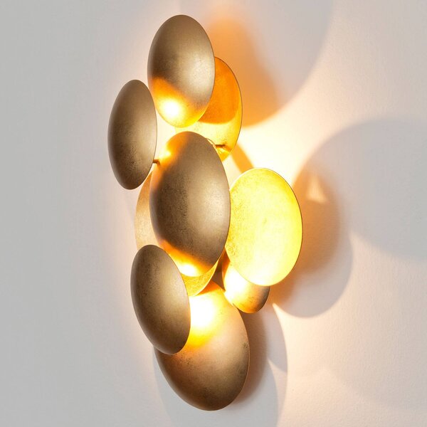 Holländer BOLLADARIA LED fali lámpa, arany, 42 x 27 cm, fém, dimmelhető fényerő,, Sárgaréz / arany, Nappali / Étkező, fém, Dizájn