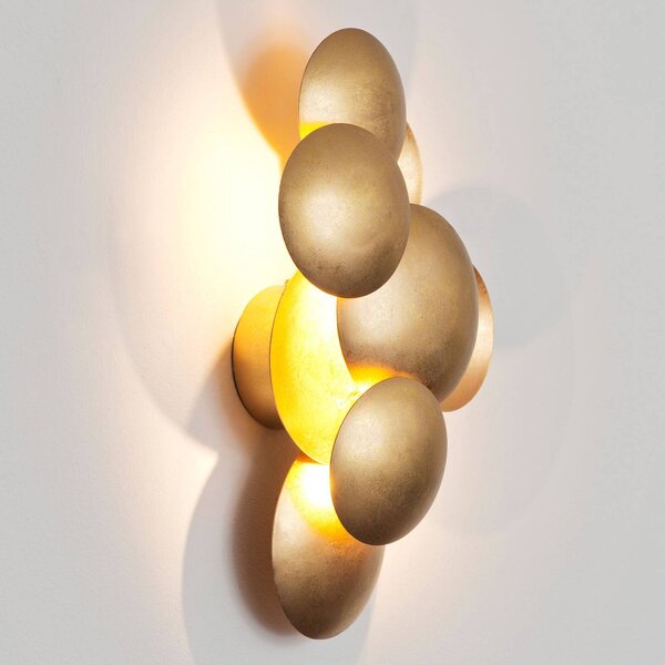 Holländer BOLLADARIA LED fali lámpa, arany, 42 x 27 cm, fém, dimmelhető fényerő,, Sárgaréz / arany, Nappali / Étkező, fém, Dizájn