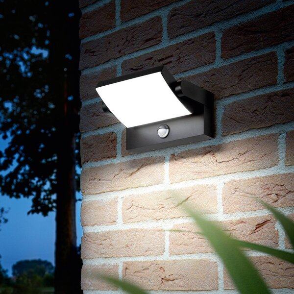 IDEAL LUX Ideal Lux LED kültéri fali világítás Swipe Sensor, antracit, IP54, Fekete, fém, Modern