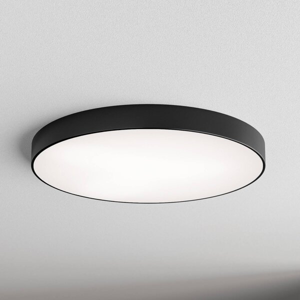 TEMAR LIGHTING Cleo lámpa üveg diffúzorral, fekete, Ø 78cm, dimmelhető, Fekete, Nappali / Étkező, Modern