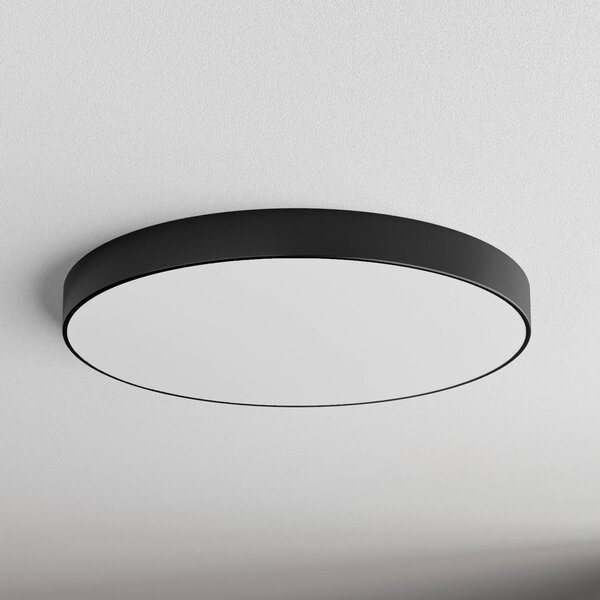 TEMAR LIGHTING Cleo lámpa üveg diffúzorral, fekete, Ø 78cm, dimmelhető, Fekete, Nappali / Étkező, Modern