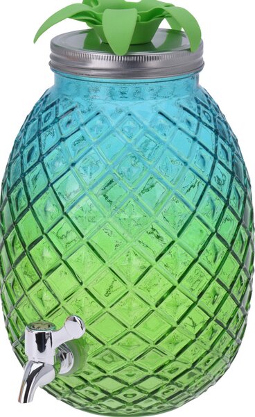 Pinapple üveg italadagoló 4,7 liter kék/zöld színben
