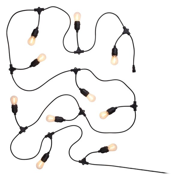 BULB LIGHTS kültéri égősor fali csatlakozóval, fekete 10 égő