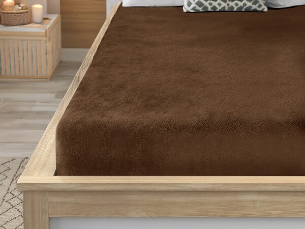Mikroplüss lepedő SOFT 90x200 cm sötétbarna
