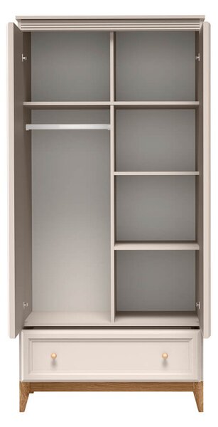 Aldabra Windsor W-10 gardróbszekrény, kasmír / természetes tölgy