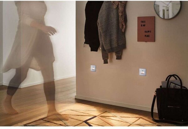 Spotlámpa Paulmann, Edge Quadro Square Sensor, Fémes, Folyosó, Műanyag, Modern