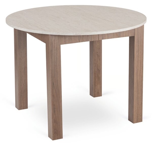 JAKS Harry bővíthető kerek étkezőasztal 102–142 cm Riviera travertin