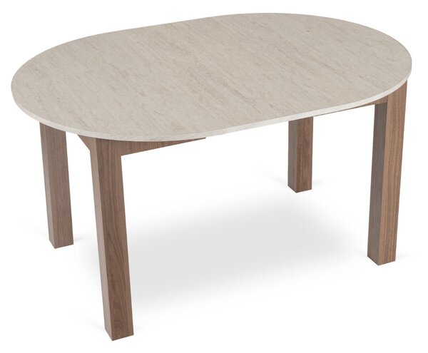 JAKS Harry bővíthető kerek étkezőasztal 102–142 cm Riviera travertin