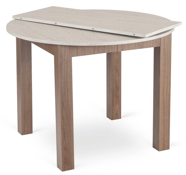 JAKS Harry bővíthető kerek étkezőasztal 102–142 cm Riviera travertin