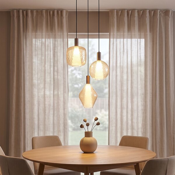 Design függőlámpa sötét bronz 3-lámpás - Ard