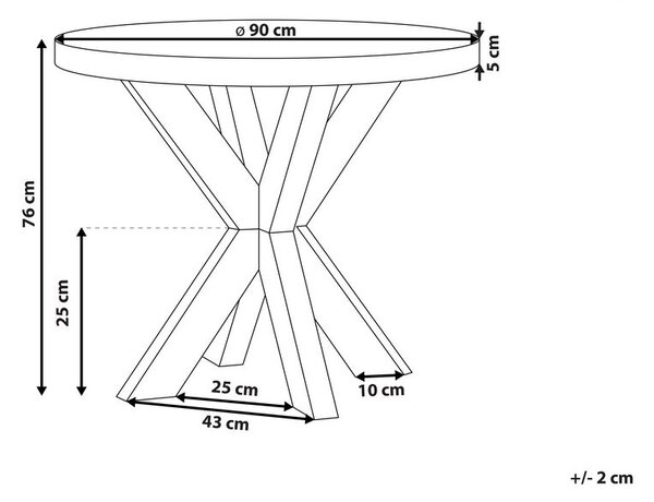 Kerti asztal OLBIA 90 cm 90 cm Beton Szürke