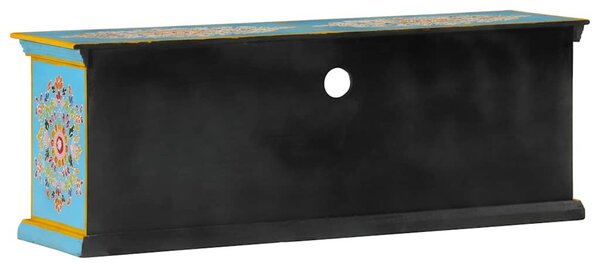 Kék tömör mangófa TV-szekrény 110 x 30 x 40 cm