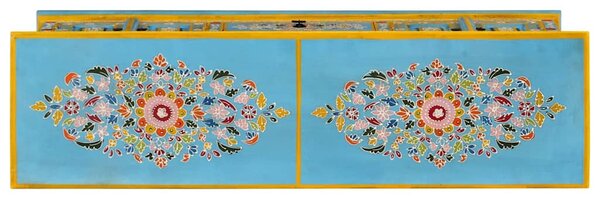 Kék tömör mangófa TV-szekrény 110 x 30 x 40 cm
