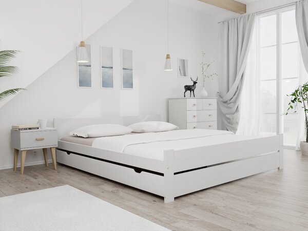 IKAROS DOUBLE ágy 180 x 200 cm, fehér Ágyrács: Léces ágyrács, Matrac: Matrac nélkül