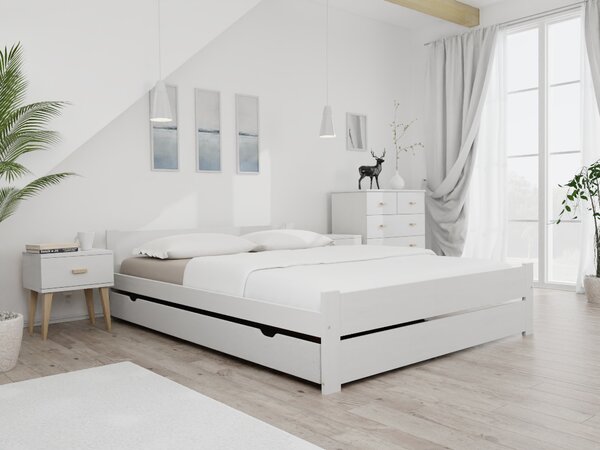 IKAROS DOUBLE ágy 140 x 200 cm, fehér Ágyrács: Ágyrács nélkül, Matrac: Matrac nélkül
