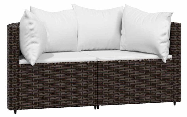 3 részes barna polyrattan kerti ülőgarnitúra párnával