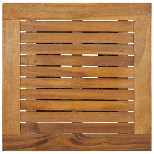 Szürke polyrattan és tömör akácfa bárasztal 60 x 60 x 110 cm