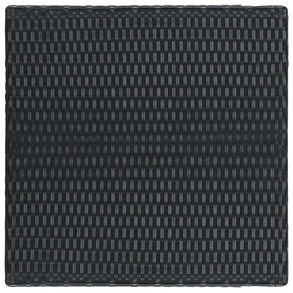 Fekete polyrattan kerti bárasztal 60,5 x 60,5 x 110,5 cm