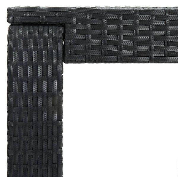 Fekete polyrattan kerti bárasztal 60,5 x 60,5 x 110,5 cm