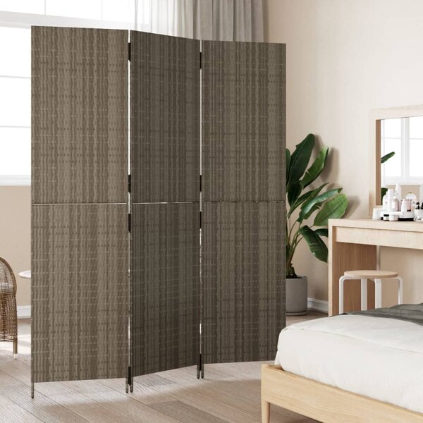 Szürke 3-paneles polyrattan térelválasztó