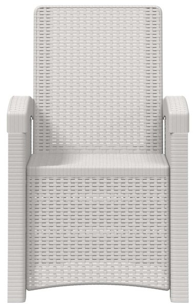 Dönthető kertiszék rattan hatású 2 pcs Fehér PP