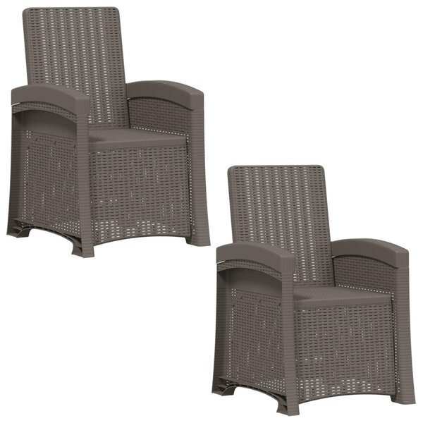 Dönthető kertiszék rattan hatású 2 pcs Világosszürke PP