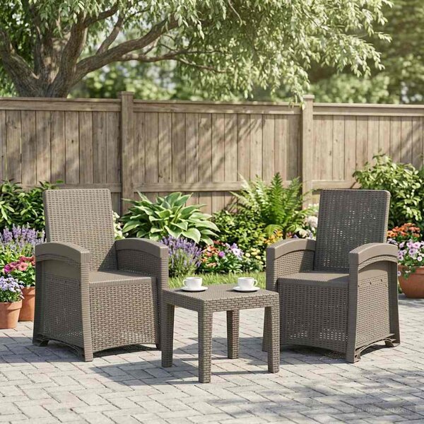 Dönthető kertiszék rattan hatású 2 pcs Világosszürke PP
