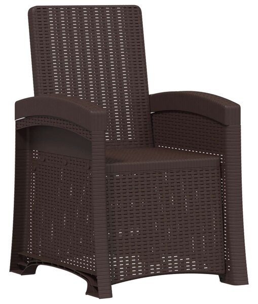 Dönthető kertiszék rattan hatású 2 pcs Barna és Antracitszürke