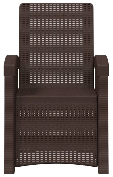 Dönthető kertiszék rattan hatású 2 pcs Barna PP