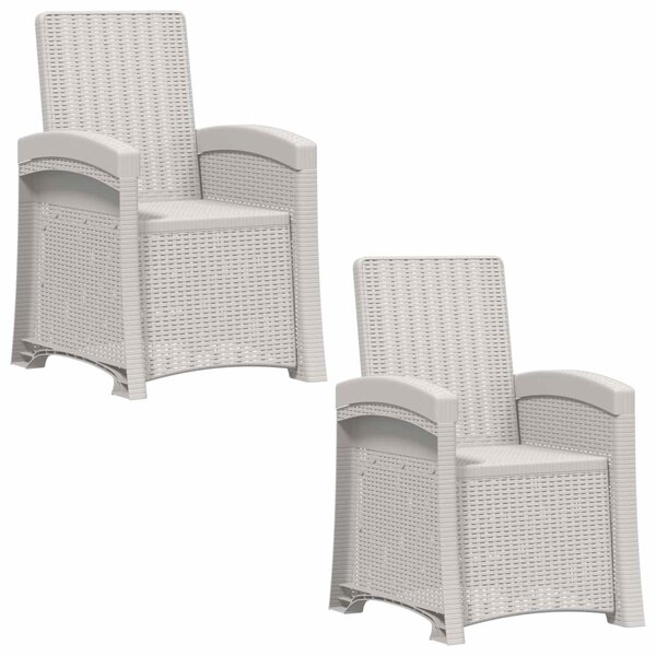 Dönthető kertiszék rattan hatású 2 pcs Fehér PP