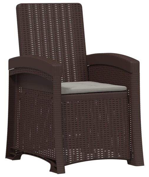 Dönthető kertiszék rattan hatású 2 pcs Barna és Világosszürke