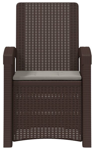 Dönthető kertiszék rattan hatású 2 pcs Barna és Világosszürke