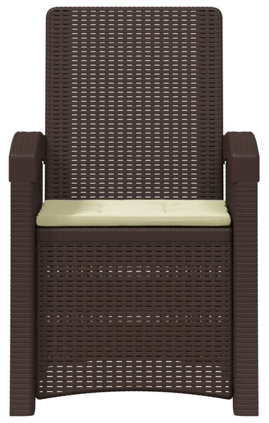 Dönthető kertiszék rattan hatású Barna és Krém színű PP